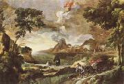 DUGHET, Gaspard Landscape with St Augustine and the Mystery of the Trinity (mk08) oil painting artist